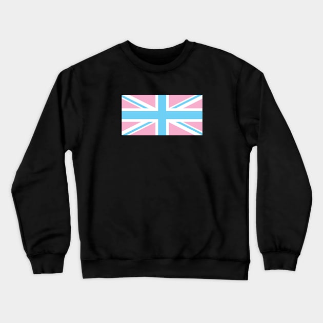 TRANSGENDER UK FLAG (UNION JACK) - PALE BLUE, WHITE AND PINK TRANSGENDER FLAG, INVERTED COLOURS Crewneck Sweatshirt by CliffordHayes